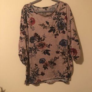Lane Bryant 3/4 Sleeve Floral Tee 18/20